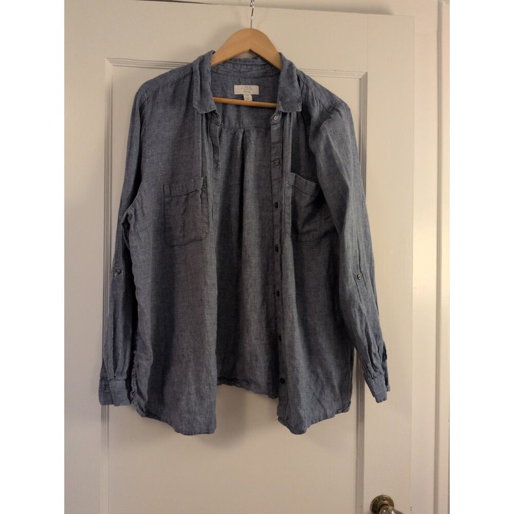 Charter club 100% linen shirt blue XXL